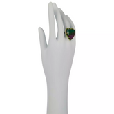 Rarities Multicolor Quartz Doublet & Chrome Diopside Heart Ring Size 7